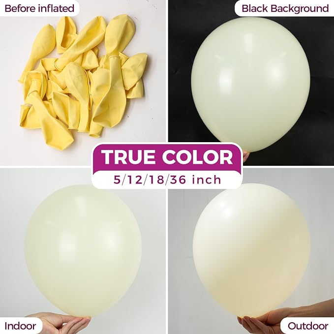 Bezente Pastel Yellow Balloons 18 Inch 30 Pack Latex Large Thick | Yellow - Image 2