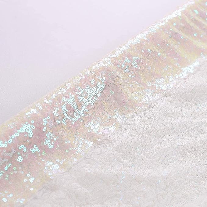 Eternal Beauty White Iridescent 3mm Sequin Backdrop 8x10 Ft - Image 8