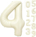 40 Inch Beige Number 4 Foil Balloon by Unknown