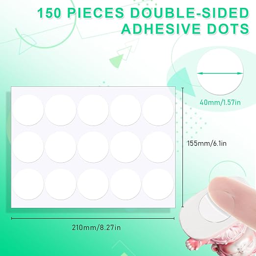 150pcs 1.57 Inch Double Sided Sticky Dots, Mini Clear Glue Adhesive Dots - Image 2