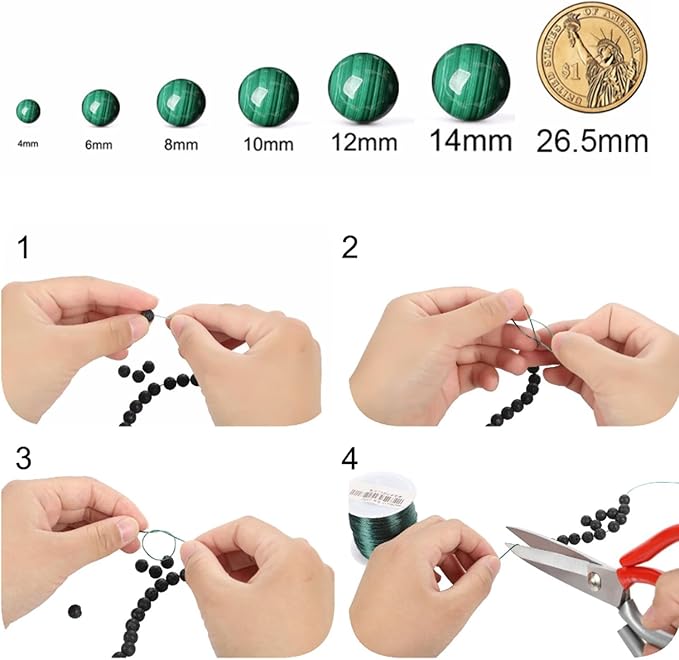 Black Peacock Turquoise Stone Beads Gemstone Round Crystal Energy Jade Beads Stone Beads for Jewelry Making DIY Bracelet Necklace Jewelry Making 1 Strand 15.5inch 60PCS 6MM