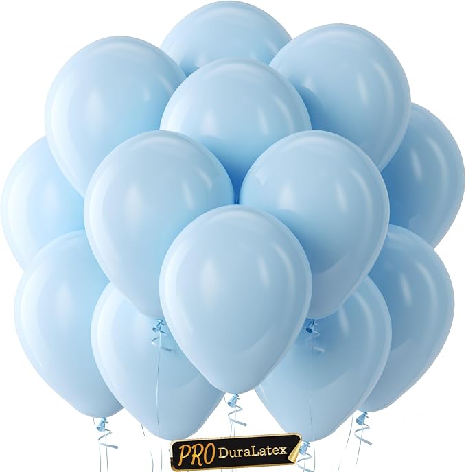 Pro Duralatex Pastel Blue Extra-Thick Balloons 100 Pack 12 inch | Light Blue by Bezente