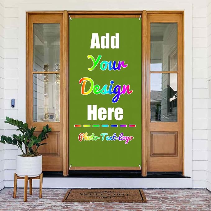 Custom Door Cover Banner, OliveDrab | Decoration Banner Background Sign by ZOLRITH