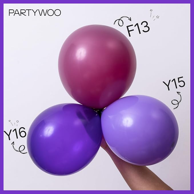PartyWoo Dark Purple Star Spike Balloon Arch Kit 110pcs Different Sizes | 18 12 - Image 3