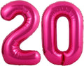 40 Inch Hot Pink 20 Number Balloons Giant 20 Balloons Hot Pink Birthday 20 by LHOAVWE
