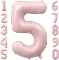 40 Inch Light Pink Foil Number 5 Balloon by TNCDJKPA