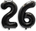 AULE 40 Inch Black Number Balloon 26 Foil 0-9 Birthday Big Numbers | Birthday by AULE