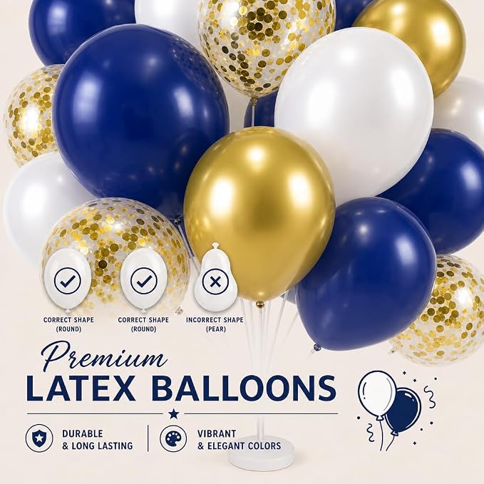 2Set Blue Gold Balloon Column Stand Kit - Image 5