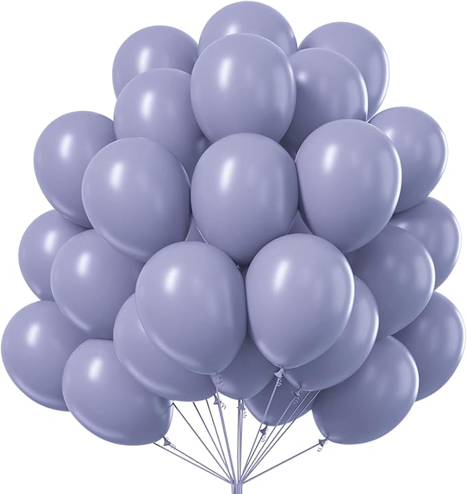 PartyWoo Dusty Blue Balloons 101pcs Boho Dusty Purple Muted Lavender Color | 12 by PartyWoo