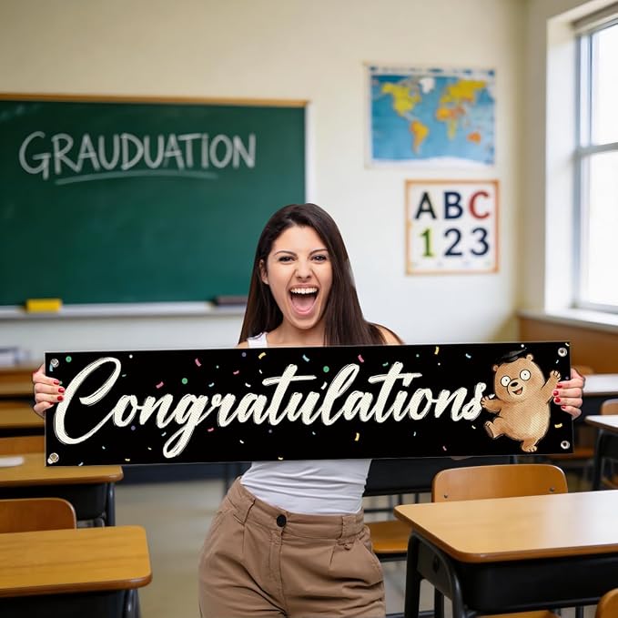 Congratulations Banner Party Decorations, Graduation Ceremony Banner, Cute - Image 5
