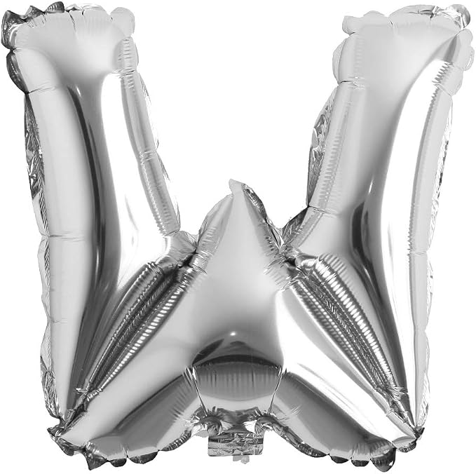 16" inch Single Silver Alphabet Letter number Balloons Aluminum Hanging Foil by REIANS