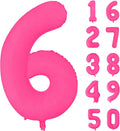 Fluorescent Rose Red Number Balloon 40 inch Giant Foil Helium Balloons Pink by Yeodong