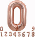 TONIFUL 40 Inch Rose Gold Large Numbers Balloons 0-9, Number 0 Digital 0 Helium by TONIFUL