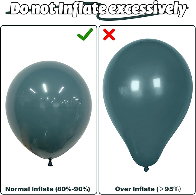 Blue White Balloons Dusty Blue White Beige Balloons 60PCS 12INCH Slate Blue - Image 6