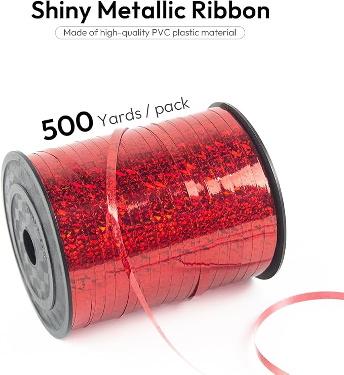500 Yards Curling Ribbon for Gift Wrapping, 3/16" Balloon String for Christmas - Image 2