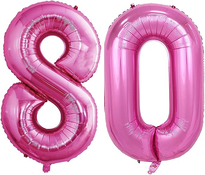 Number 80 Balloons for 80th Birthday Party Decorations, 42 Inch Jumbo Foil by GOER