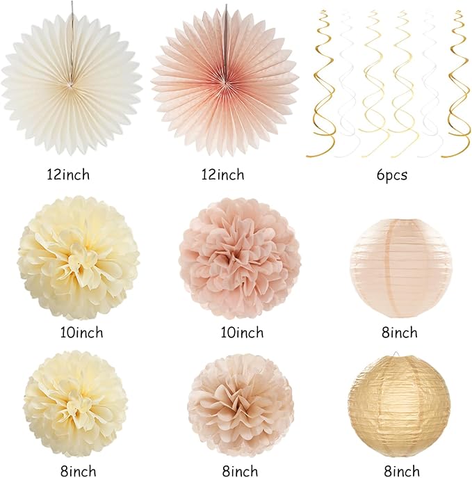 Champagne-Gold Beige Fall Baby-Shower Party-Decorations - Image 3