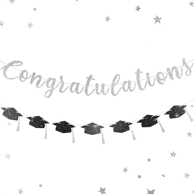 2026 Graduation Banners Party Decorations, Glitter Congratulations by Unknown