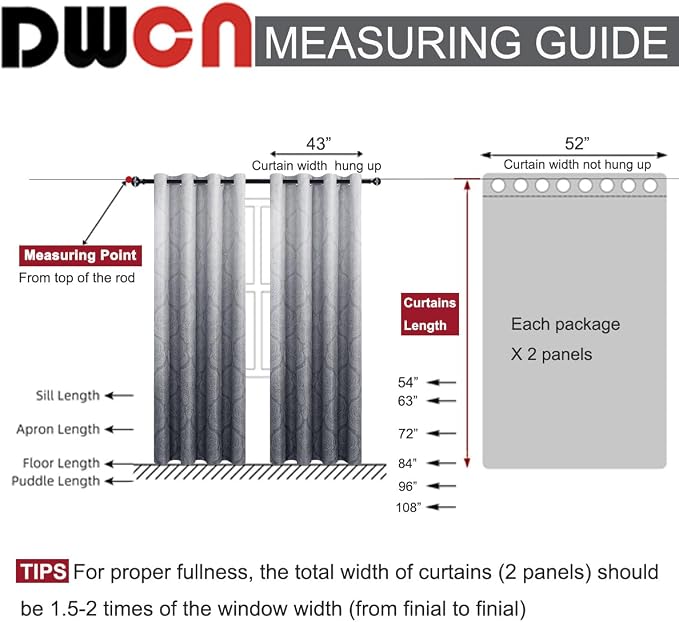 DWCN Ombre Blackout Curtains for Living Room - Image 8