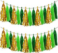AIM & GGKK Green and Gold Tassel Garland Banner Tissue Paper Tassels by AIMGGKK