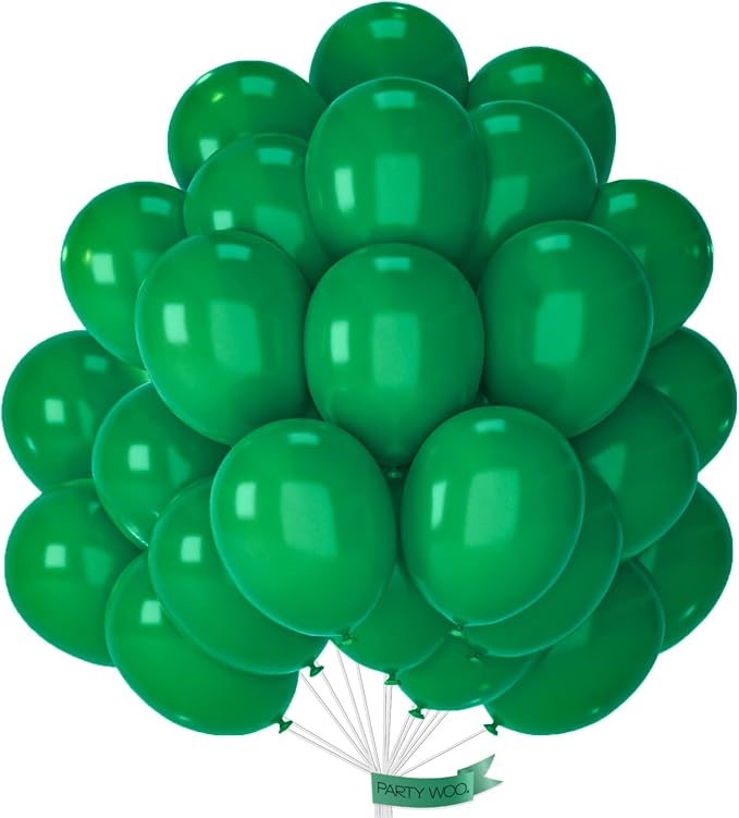 PartyWoo Dark Green Balloons 100pcs Emerald Hunter Forest Green Color | 12 Inch by PartyWoo