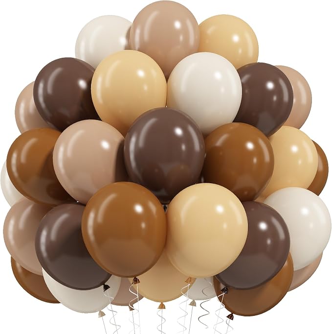 Brown Balloons, 12 Inch 50 Pcs Thick Neutral Western Cowboy Latex Balloon | by Paeyeq