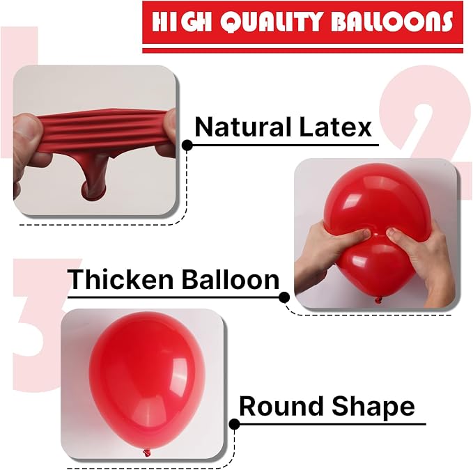 PartyWoo Red Balloons 100pcs Matte Red Small Latex Helium Balloons 5 Inch | - Image 8