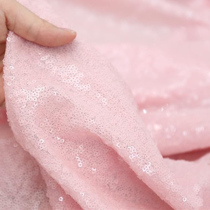 Poise3EHome Pink Sequin Backdrop Curtain, 2 Panels 2Ft x 8Ft Glitter - Image 5