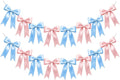 2 Strings of 16PCS Baby Pink&Baby Blue Bow Garlands Banner Decoration, by Unknown