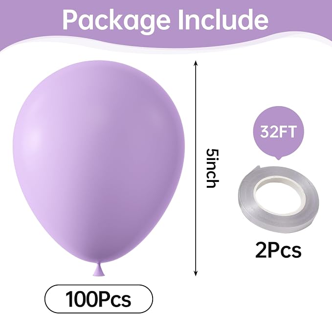 Pastel Purple Balloons, Birthday Decoration, Wedding Party, Baby Shower - Image 3