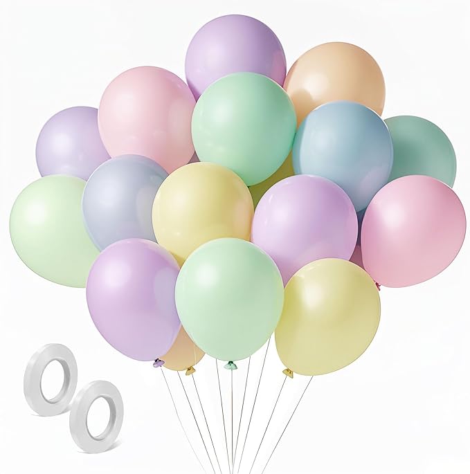 Pastel Balloons Latex Pastel Birthday Decorations 100 Pack 12 inch Round Helium by BOMSI