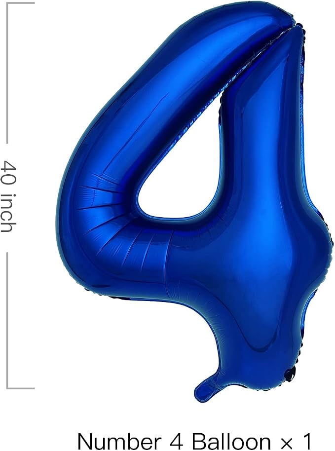 Navy Blue Number 4 Balloons 40 Inch Large Dark Blue Helium Foil Balloons - Image 2
