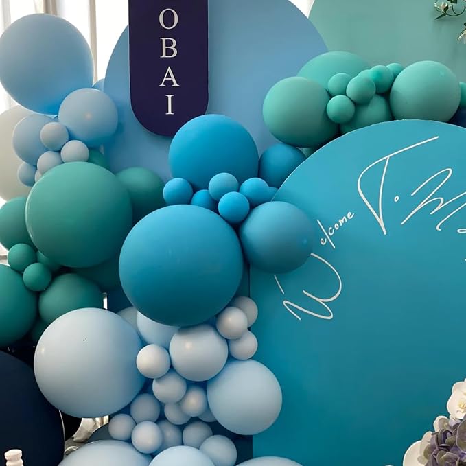 Voircoloria 90pcs Peacock Blue Balloons Garland Arch Kit, 18 12 10 5 Inch | - Image 4