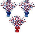 PMU 3 Pcs 250th Anniversary Patriotic Star Metallic Foil Spray Centerpiece Red by PMU