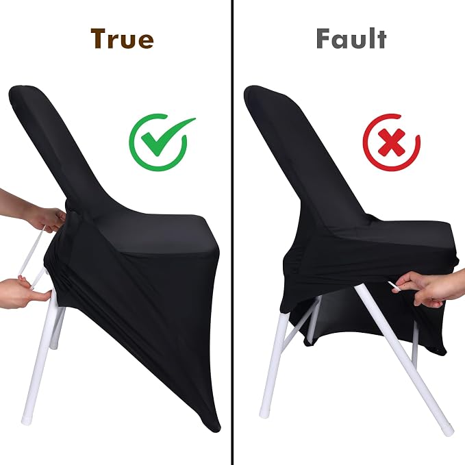 Fixwal 36 Pcs Black Folding Chair Covers Spandex Stretch Slipcover | Spandex - Image 7