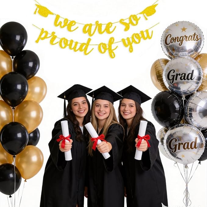 2026 Graduation Banners Party Decorations Gold Glitter Graduations Banners | - Image 3