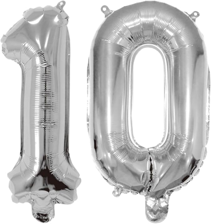 Number 10 Balloon Foil Mylar Balloons by YPSelected