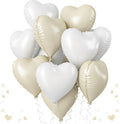 Cream Heart Foil Balloon, 18 Inch Sand White Heart Shape Foil Balloon by TAOYE