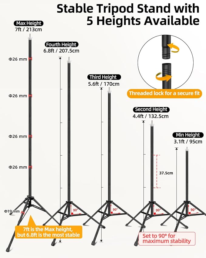 Hemmotop Photo Backdrop Stand, Secure Straight Thread Connection | Stable Metal - Image 4