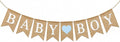 “Baby Boy” Burlap Banner – 5" x 7" Pre-Assembled Jute Flags by ShimmerAnnaShine