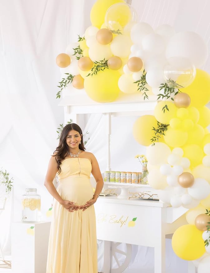 Yellow and White Balloons, Pastel Yellow and White Party Balloons | 50Pcs - Image 5