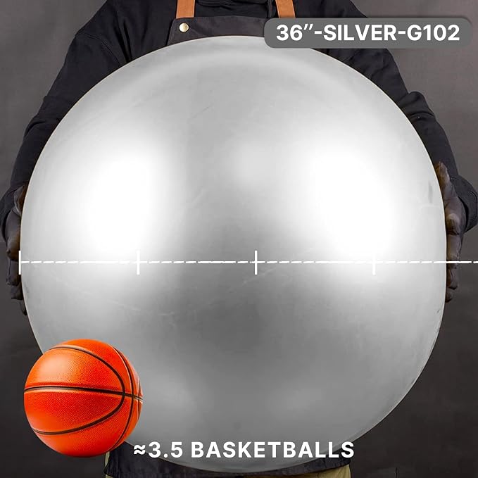 PartyWoo Metallic Silver Balloons 4pcs Chrome Silver Color 36 Inch | Balloons - Image 2