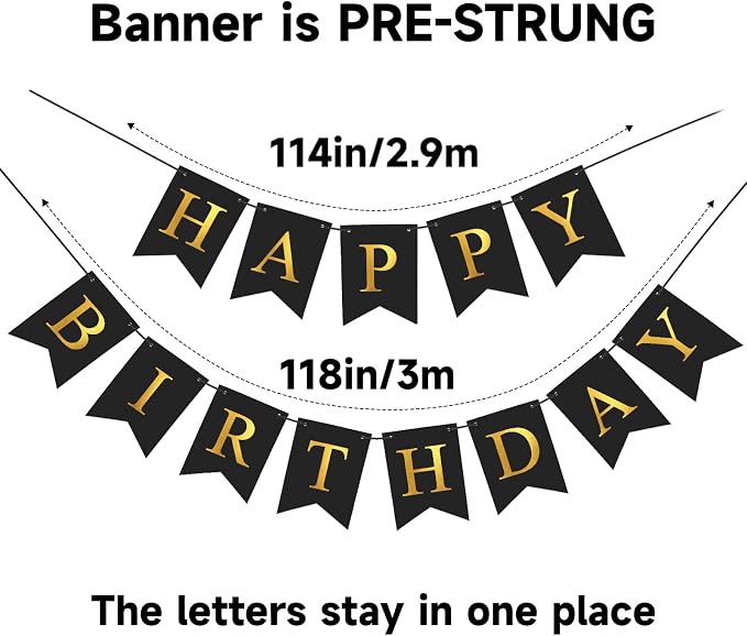 Happy Birthday Banner Birthday Party Banner NO DIY Happy Birthday Sign | - Image 3