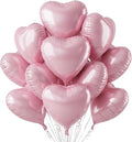TONIFUL 30 Pcs Baby Pink Heart Balloons 18 Inch Heart Shape Foil Balloon | by TONIFUL