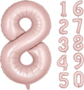 40 inch Pink Number Balloon Light Pink 8 Balloon Matte pink Number 8 Balloon by Yeodong