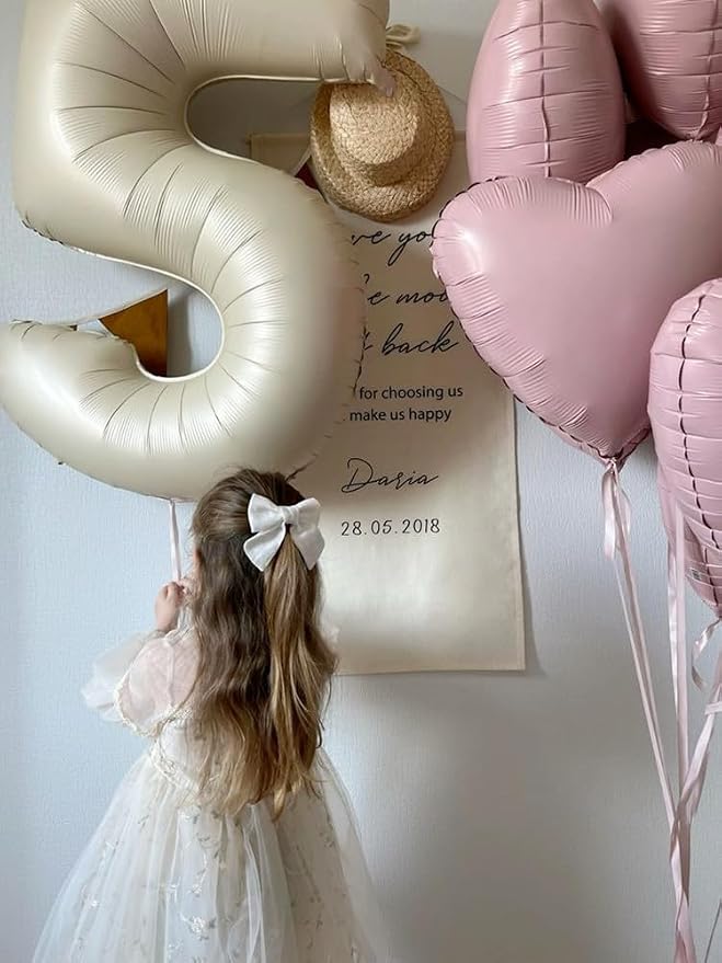 4 Balloon Number 40 Inch Cream Balloons - Image 3