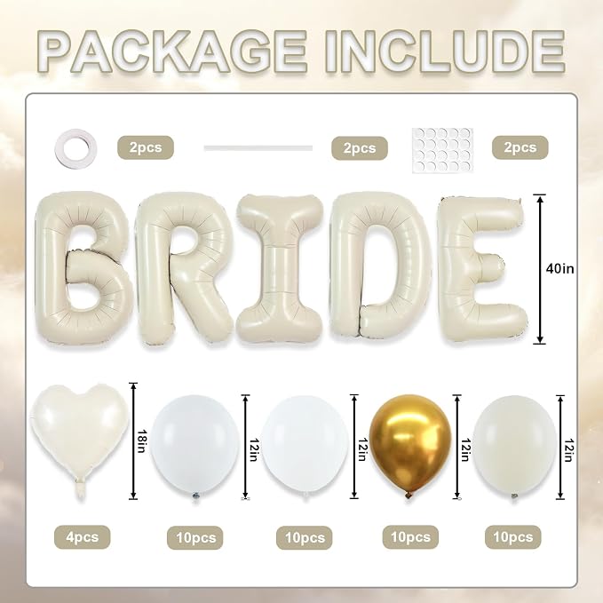 TONIFUL 40 Inch Giant Bride Balloon Bachelorette Party Decorations - Image 2