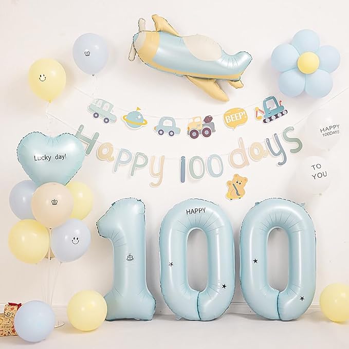 40 Inch Matte Blue 2 Number Balloons Light Blue Number 2 Foil Balloon Mylar - Image 4