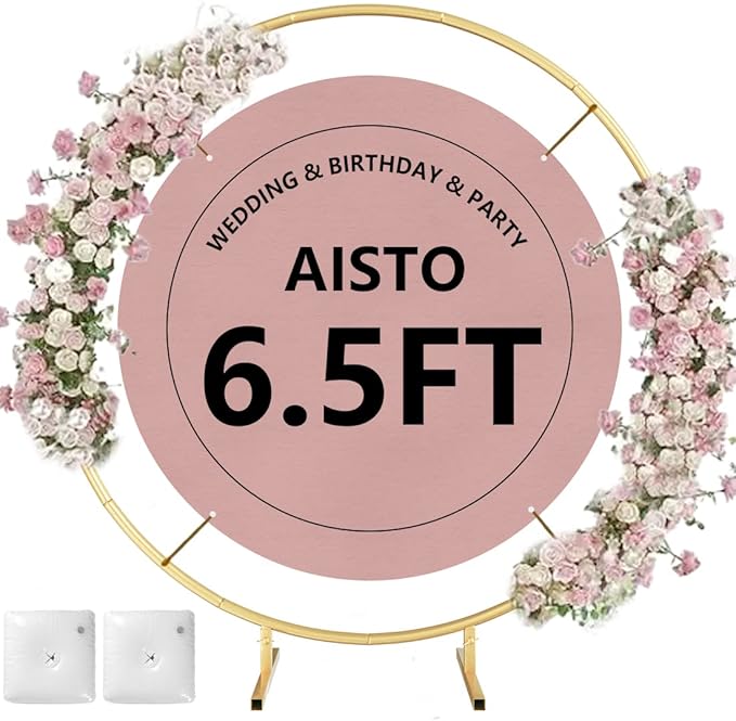 Round Backdrop Stand Arch Balloon Golden Metal Circle Garland Frame by Aisto