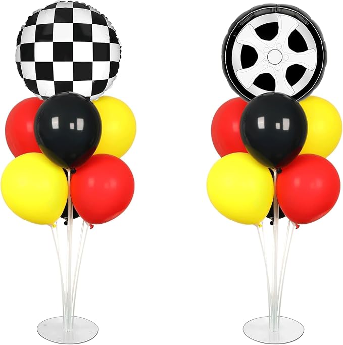 Race Car Party Balloons Stand Kit 2 Sets by Naozinebi